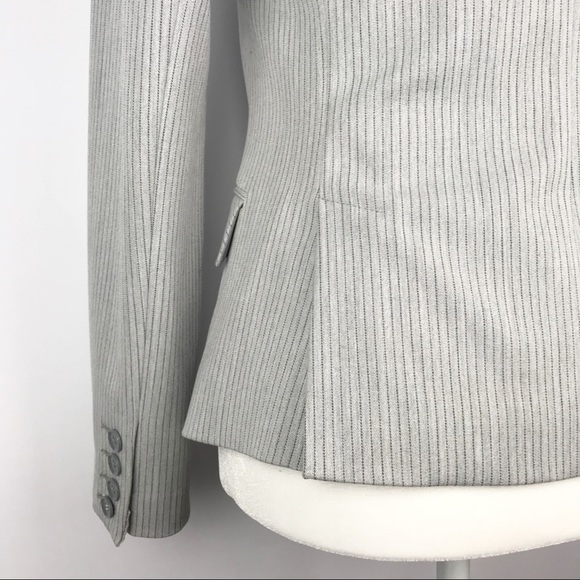 EXPRESS DESIGN STUDIO Gray Pinstripe Blazer Jacket - Picture 4 of 8